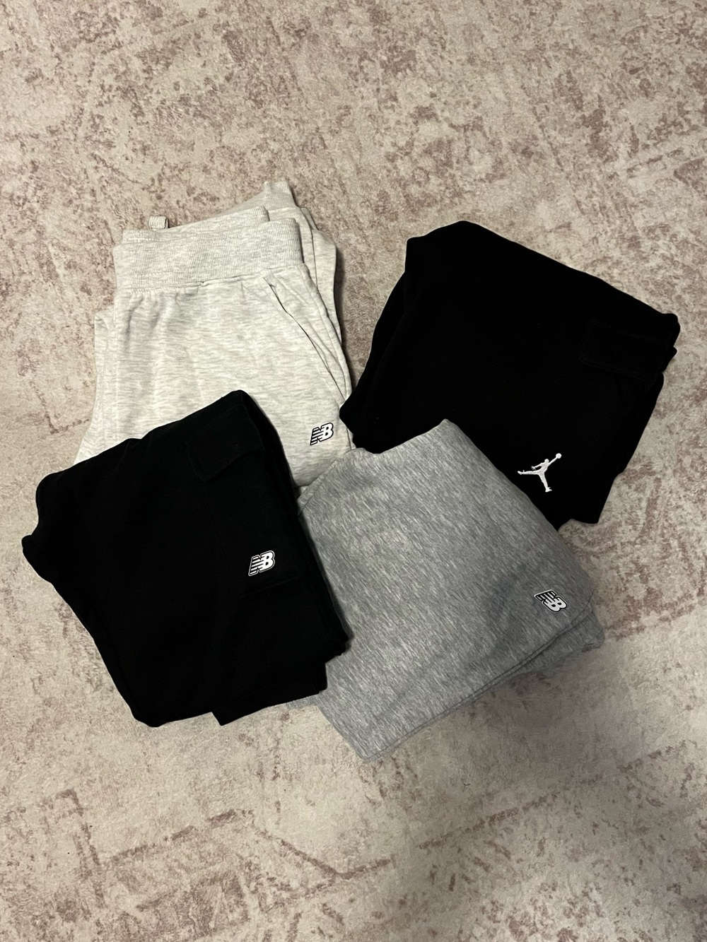 New Balance/ Jordan Kids' Black and Gray Jogger Bottoms - Pack